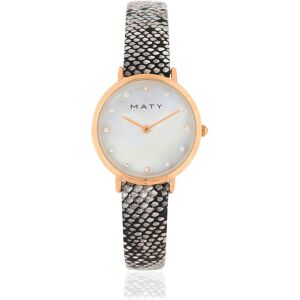 MATY OUTLET -Montre femme dorÃ© rose bracelet synthÃ©tique gris