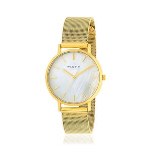 Montre femme dorÃ©e bracelet acier dorÃ© jaune maille milanaise- MATY