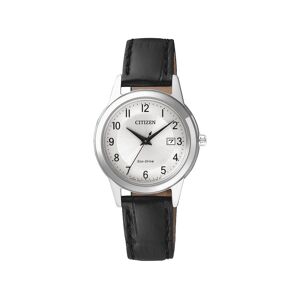 Montre Citizen femme solaire acier cuir noir- MATY