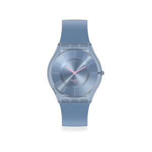 Montre Swatch femme matériau biosourcé et silicone bleu- MATY - Publicité