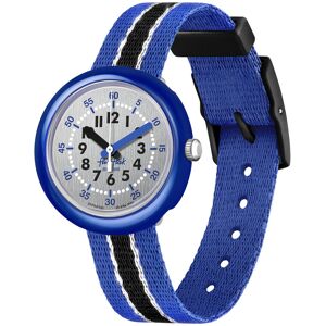 Montre FLIK FLAK Shine Bright Christmas enfant plastique biosourcÃ© bracelet tissu recyclÃ© bleu- MATY