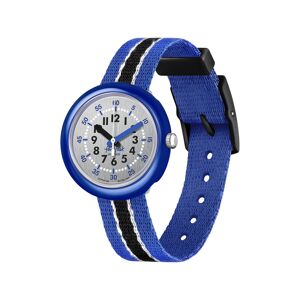 Montre FLIK FLAK Shine Bright Christmas enfant plastique biosourcé bracelet tissu recyclé bleu- MATY - Publicité