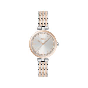 Montre BOSS business femme bracelet acier bicolore rose- MATY