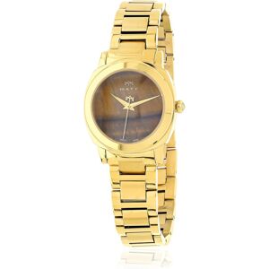 Montre MATY GM cadran Pierre Oeil de tigre bracelet acier dorÃ©- MATY