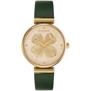 Montre OLIVIA BURTON dogwood femme analogique, bracelet cuir vert- MATY