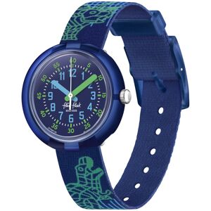 Montre FLIK FLAK Gameland Cyberozaurus enfant plastique biosourcÃ© bracelet PET recyclÃ© bleu- MATY