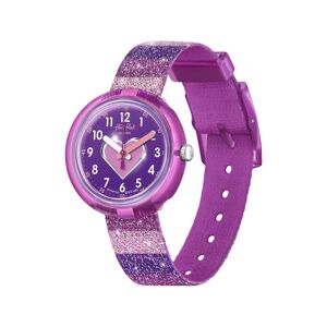 Montre FLIK FLAK Color my life Stripy Glitter enfant plastique biosourcÃ© bracelet PET recyclÃ© rose- MATY