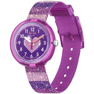 Montre FLIK FLAK Color my life Stripy Glitter enfant plastique biosourcé bracelet PET recyclé rose- MATY