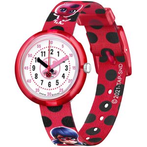 Montre FLIK FLAK Miraculous Ladybug et Chat noir enfant plastique biosourcÃ© bracelet PET recyclÃ© rouge- MATY