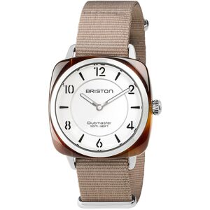 Montre BRISTON clubmaster chic femme bracelet tissu taupe- MATY