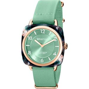 Montre BRISTON clubmaster chic femme bracelet tissu vert clair- MATY