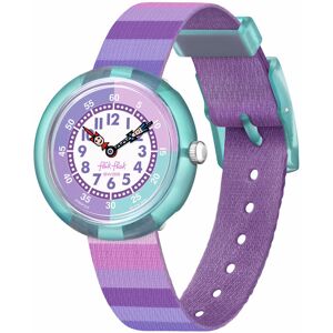 Montre FLIK FLAK Organized Chaos Stripy purple enfant bracelet pet recycle violet- MATY