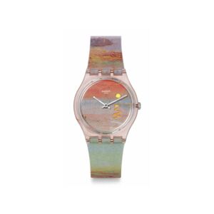 Montre SWATCH Gent biosourced Turner's Scarlet sunset femme bracelet silicone rose- MATY - Publicité