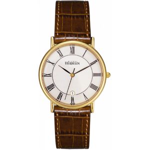 Montre Herbelin classique homme acier dorÃ© bracelet cuir marron- MATY