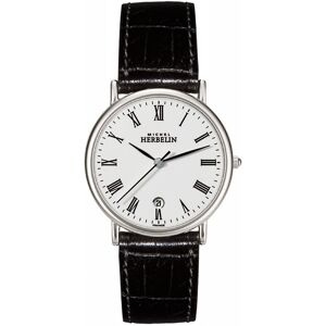 Montre Herbelin Classique homme acier bracelet cuir noir- MATY