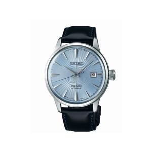 Montre Seiko Presage homme acier cuir noir- MATY