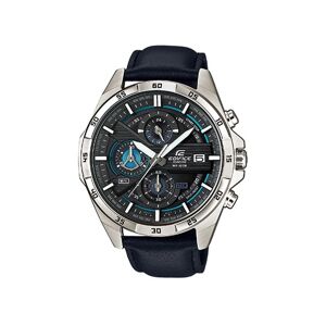 EDIFICE Montre Casio homme acier cuir bleu- MATY