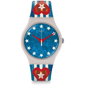 OUTLET -Montre Swatch mixte plastique silicone bleu rouge