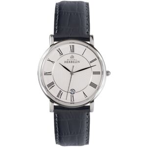 Montre Herbelin Classique homme acier bracelet cuir noir- MATY