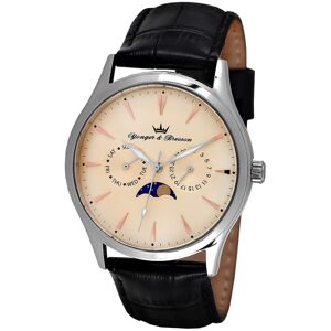 YONGER & BRESSON OUTLET -Montre Yonger et Bresson homme acier cuir noir