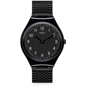 OUTLET -Montre Swatch Skincoal mixte acier noir milanais