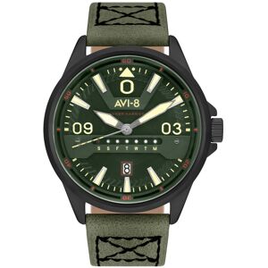 AVI 8 OUTLET -Montre AVI-8 homme acier cuir vert