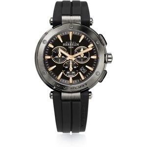 Montre HERBELIN Newport Chrono acier bracelet caoutchouc noir- MATY