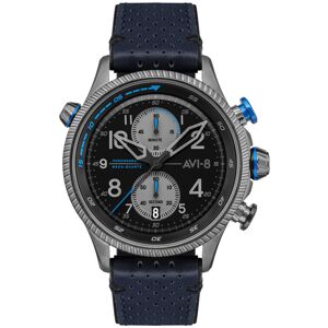 AVI 8 Montre AVI-8 homme chronographe acier cuir gris- MATY