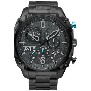 AVI 8 Montre AVI-8 homme chronographe acier noir et gris- MATY