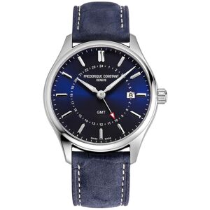 FREDERIQUE CONSTANT Montre FrÃ©dÃ©rique Constant homme acier bracelet cuir bleu- MATY