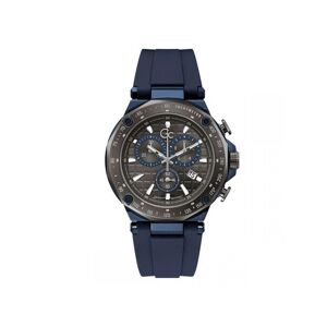 OUTLET -Montre GUESS COLLECTION homme acier noir bracelet silicone bleu