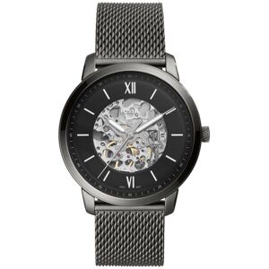 Montre FOSSIL homme automatique bracelet acier gris anthracite- MATY - Publicité