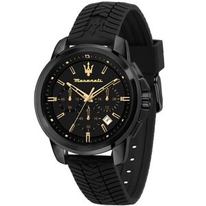 Montre MASERATI acier noir homme bracelet caoutchouc noir- MATY