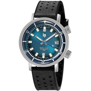 LIP Montre Grande Nautic automatique boitier acier bracelet noir- MATY