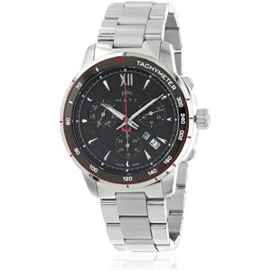 Montre MATY GM chronographe cadran noir bracelet acier- MATY