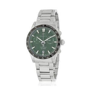 Montre MATY GM chronographe cadran vert bracelet acier- MATY