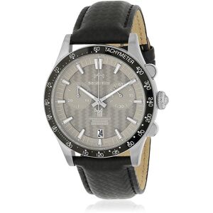 Montre MATY GM chronographe cadran taupe bracelet cuir noir- MATY