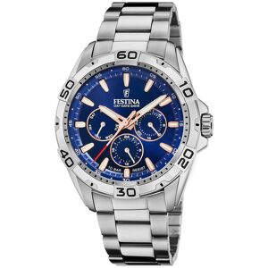 Montre FESTINA multifonctions homme bracelet acier argent- MATY