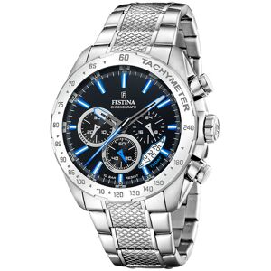 Montre FESTINA timeless chronograph homme chronographe, bracelet acier argent- MATY