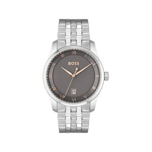 Montre BOSS business homme bracelet acier argent- MATY