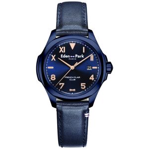 Montre EDEN PARK Club homme bracelet cuir bleu- MATY