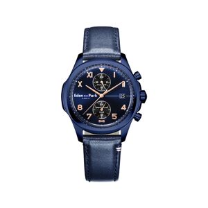 Montre EDEN PARK Club homme bracelet cuir bleu- MATY