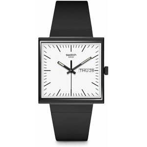 Montre SWATCH Square bioceramic What if black? homme bracelet matériau biosourcé noir- MATY - Publicité