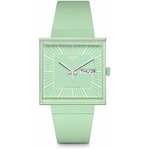 Montre SWATCH Square bioceramic What if mint? homme bracelet matériau biosourcé vert- MATY - Publicité