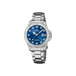 Montre Festina Boyfriend Collection F20503/6 Bleu, Bracelet D’ Acier Inoxydable, Femme