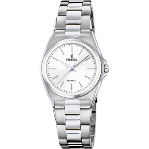 Montre Festina Classics F20553/2 Blanc, Bracelet En Acier, Femme