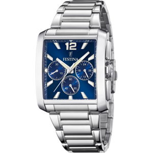 Montre Festina F20635/2 Bleu, Bracelet En Acier Inoxydable 316l, Homme