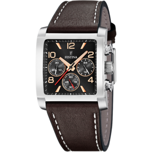 Montre Festina F20653/4 Noir, Bracelet Cuir, Homme