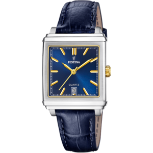 Montre Festina F20682/5 Bleu, Bracelet D’ Cuir, Femme