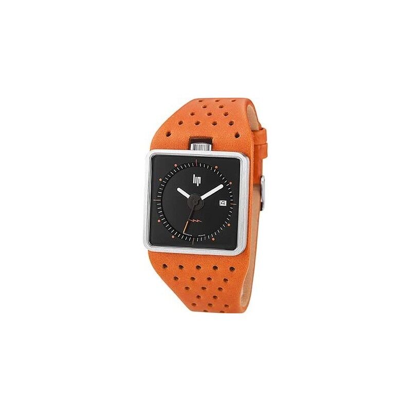 Lip Montre Lip Big TV homme acier cuir orange 671136